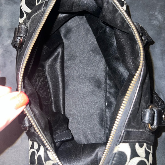 Coach Ashley Satchel Bag in Signature Black & Gray- EUC - Picture 12 of 13